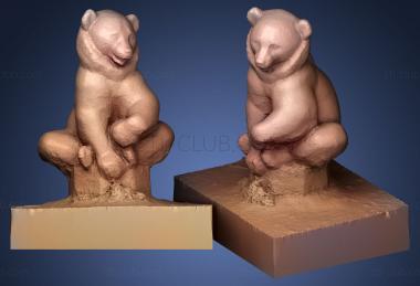 3D модель Сидящий медведь (STL)